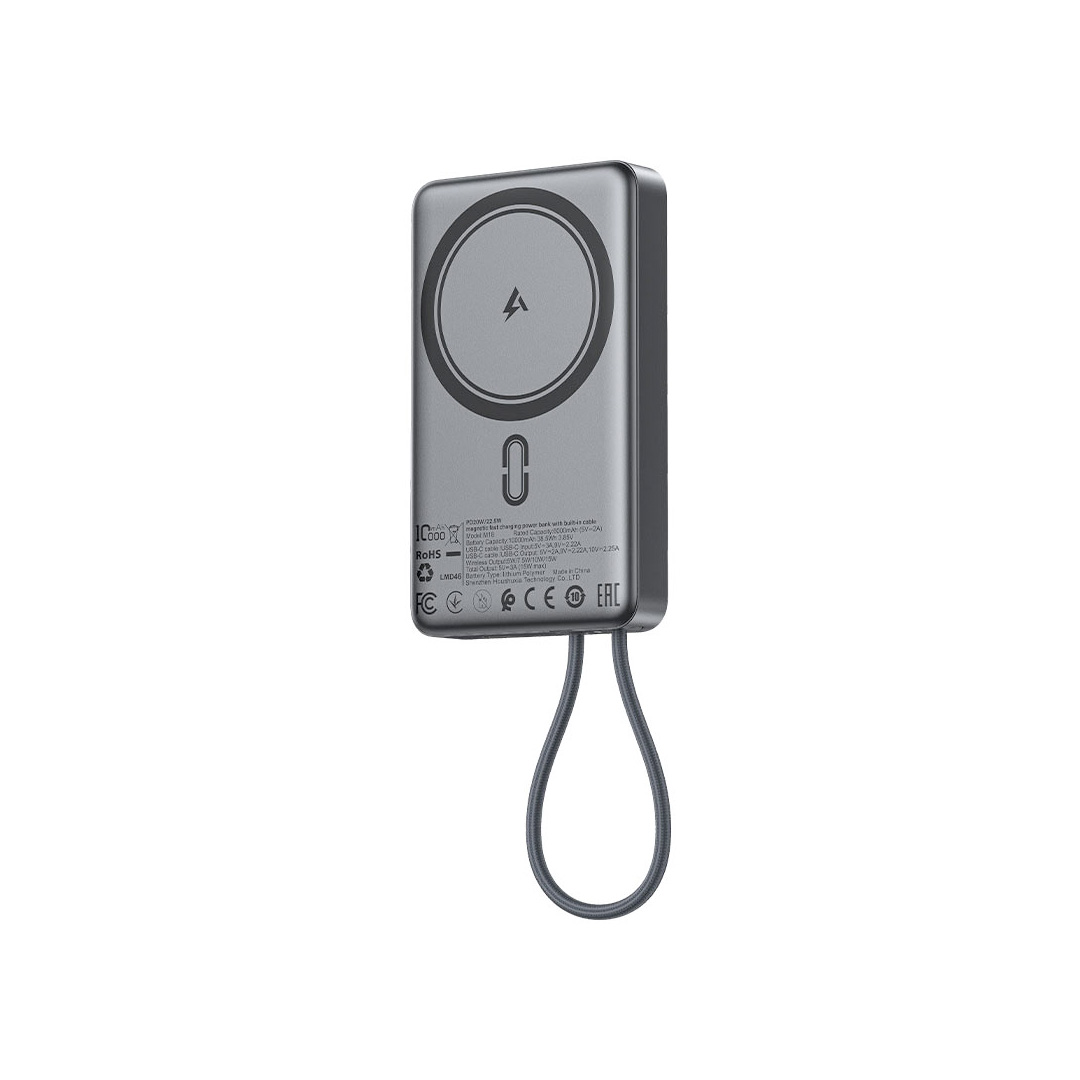 M18-10000 PD20W/22.5W magnetic fast charging power bank with built-in cable