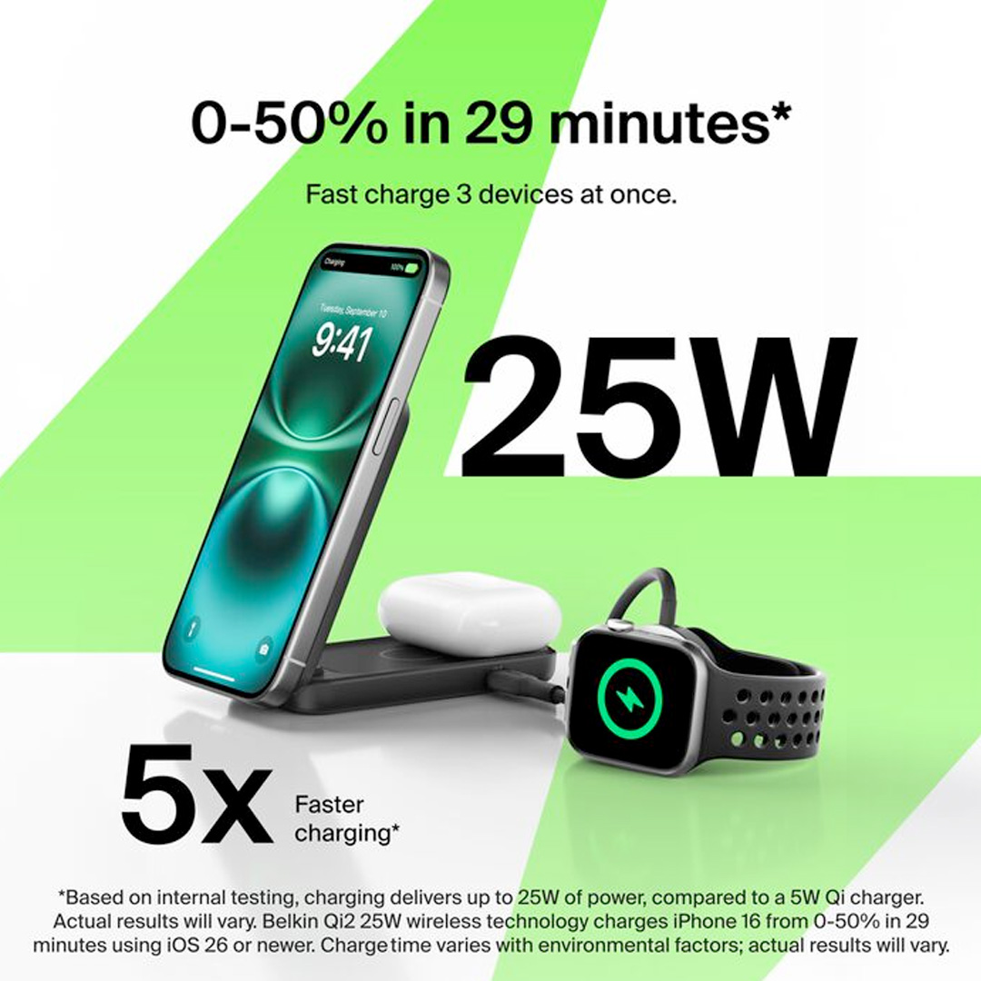 Belkin 25W Q12 2-in-1 Foldable Charger (Square) - Image 11