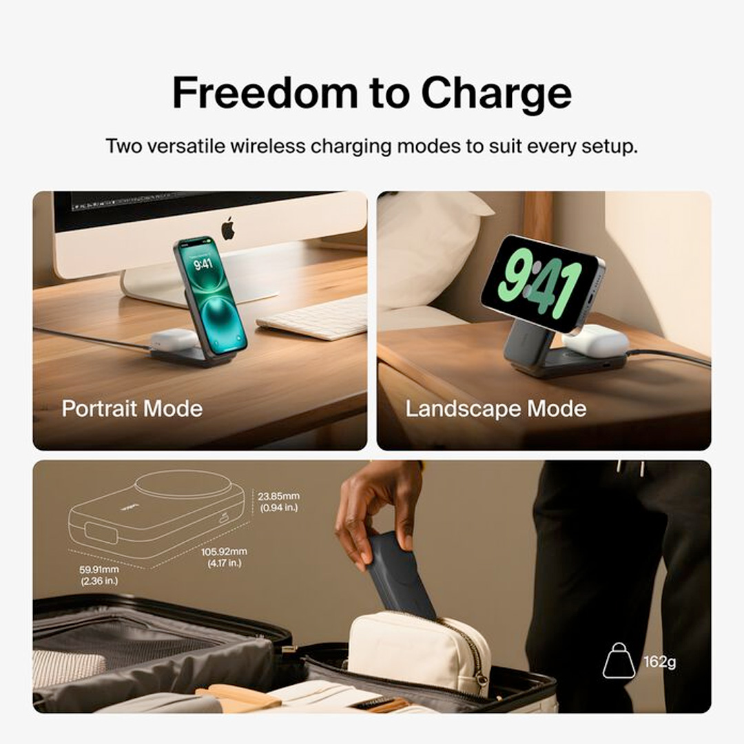 Belkin 25W Q12 2-in-1 Foldable Charger (Square) - Image 8