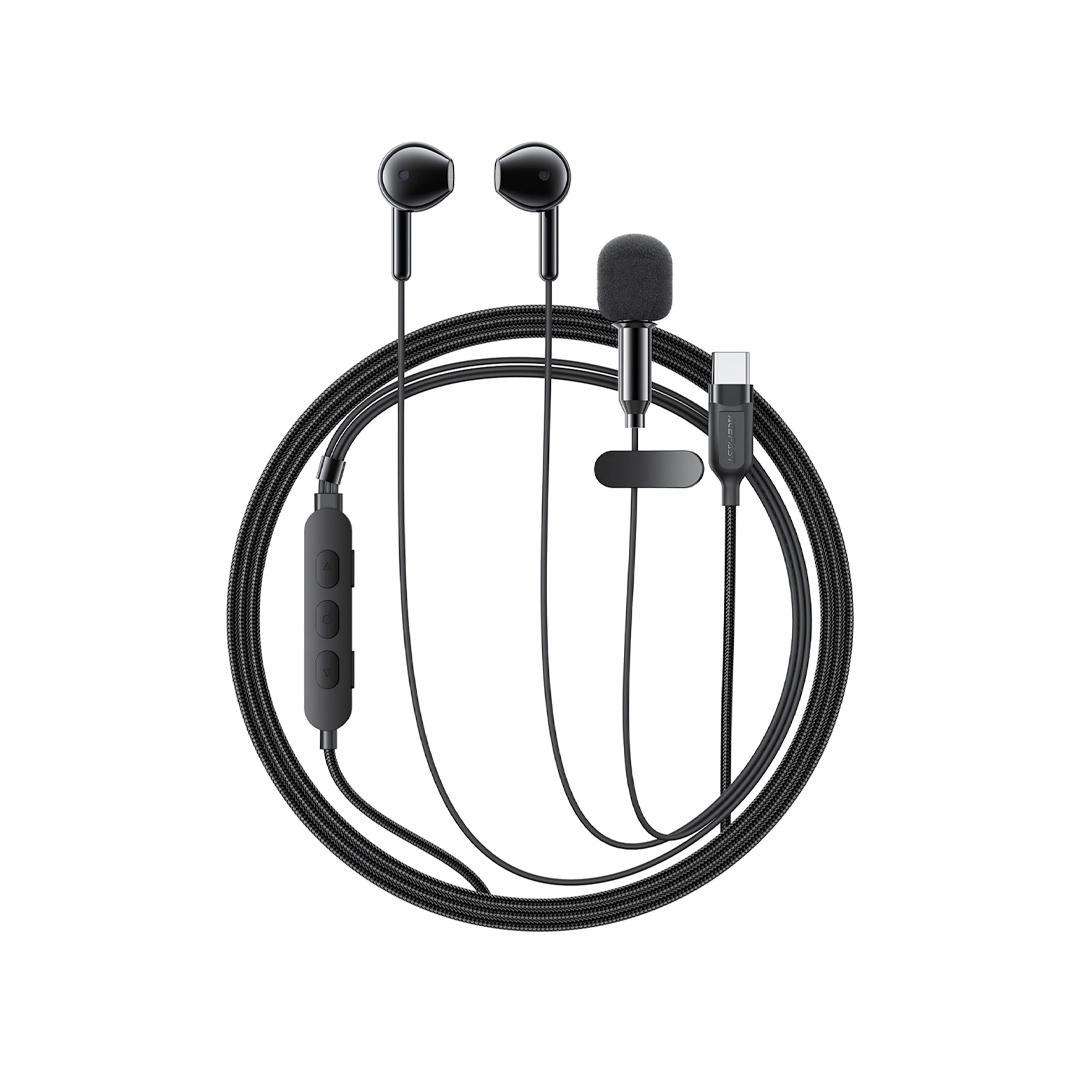 ACEFAST L12 USB-C Semi In-Ear Karaoke Wired Earphones Built-In Microphone