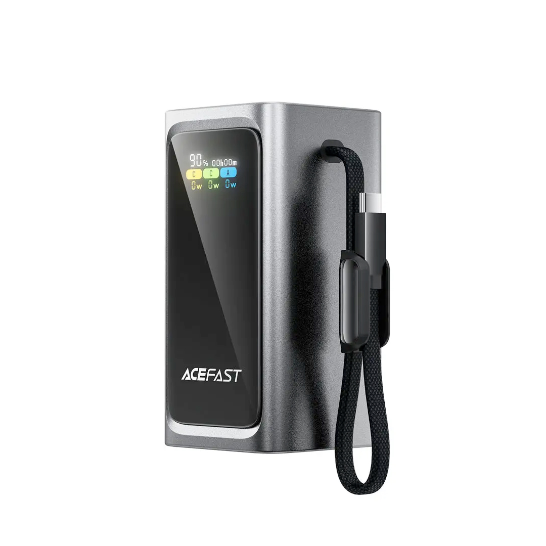 ACEFAST M33 20000mAh Power Bank 100W Fast Charging with Built-In USB-C Cable