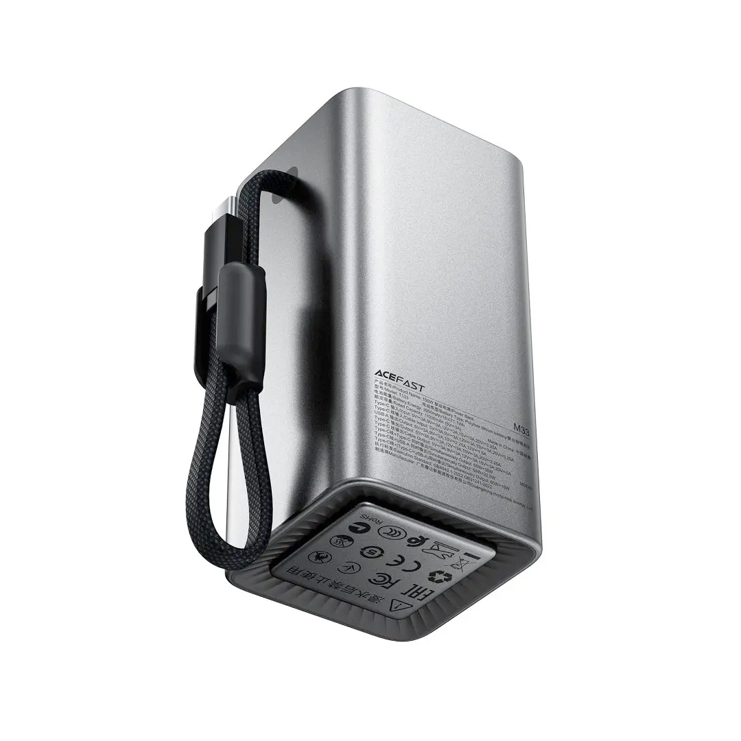ACEFAST M33 20000mAh Power Bank 100W Fast Charging with Built-In USB-C Cable - Image 6