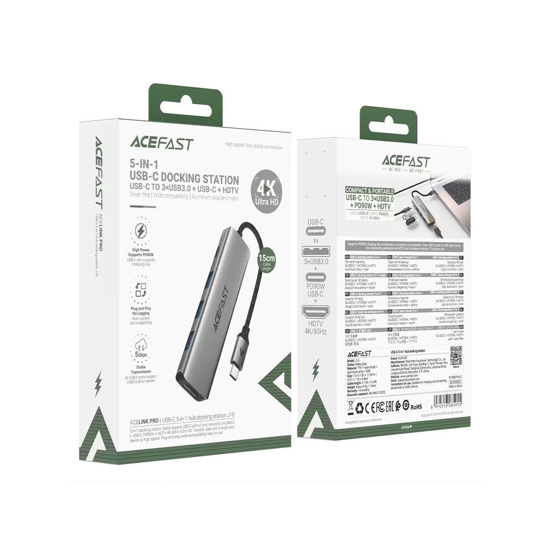 ACEFAST J16 USB-C Docking Station 5-in-1 - Image 2