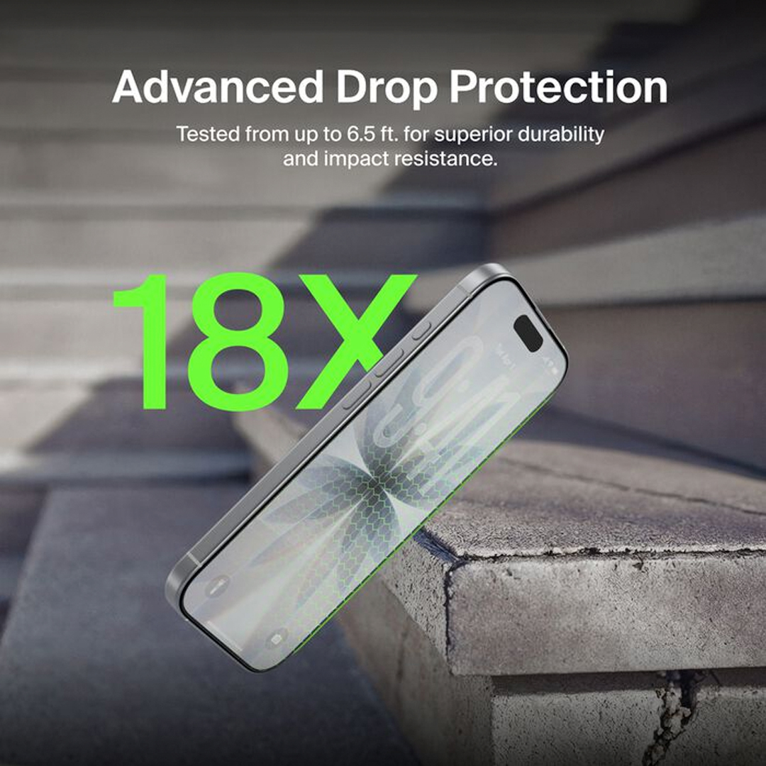 BELKIN InvisiGlass Privacy Filter Screen Protector for iPhone 17 / iPhone 16 Pro, Gen 2 - Image 5