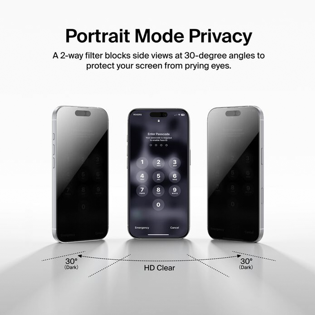 BELKIN InvisiGlass Privacy Filter Screen Protector for iPhone 17 / iPhone 16 Pro, Gen 2 - Image 3